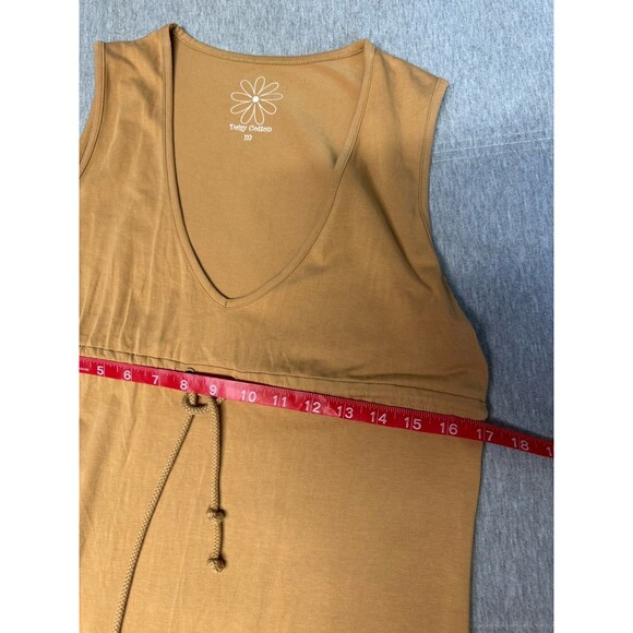 Daisy Cotton Dress Womens Midi Sleeveless Lagenlook Empire Waist Pact Style - Picture 6 of 8